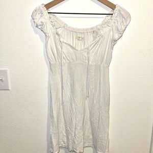Off White Flowy Mini Dress